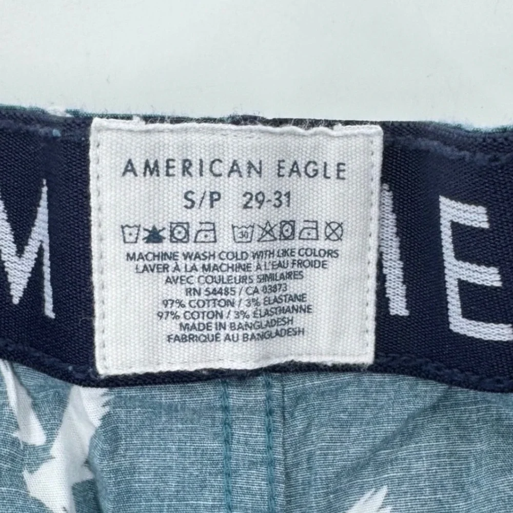 American Eagle Men Teal Bird Print Boxer‎ Shorts Lounge Sleepwear Size S P